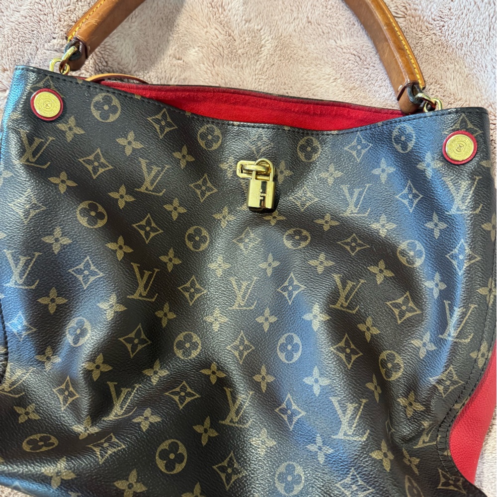 Luxury Designer Monogrammed Black and Brown Handbag